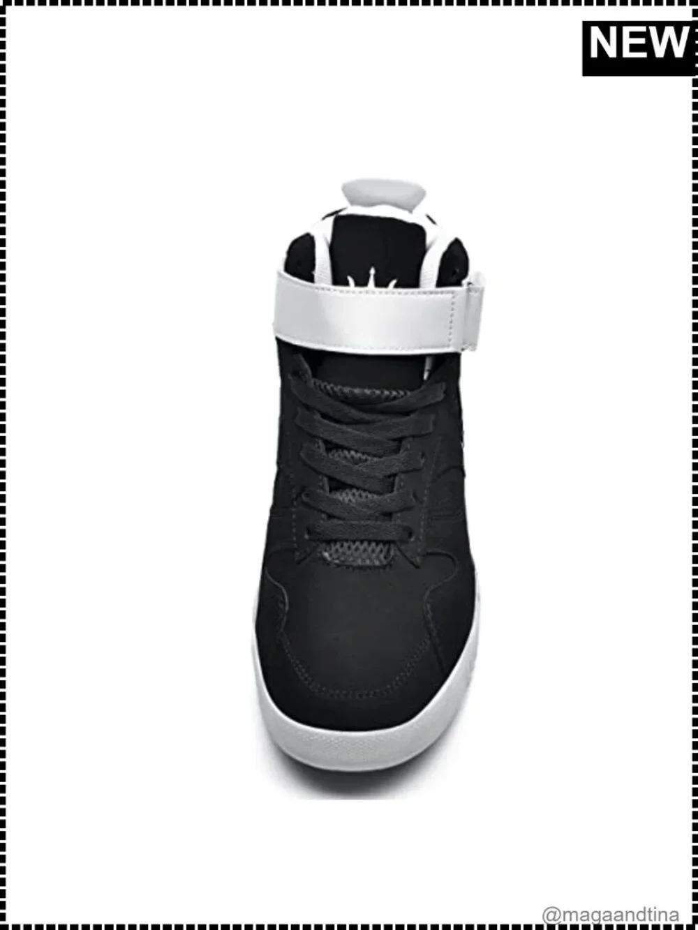 Men's High Top Leather Street Sneakers Lace-Up Casual Fashion Shoes